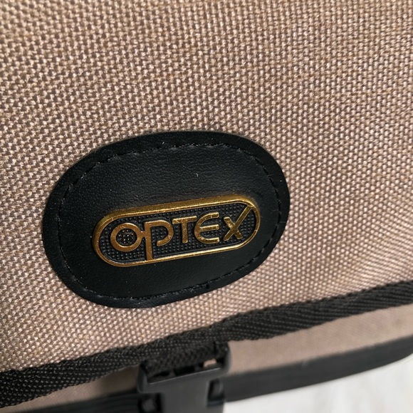 Vtg Optex Canvas Camera Bag Beige/black - Picture 2 of 11